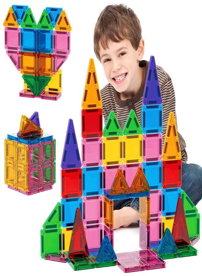 Ferthor Fun Mini Magnetic Tiles Travel Set,1.48 inch Colorful Magnetic Blocks for Kids Ages 4-8,Creative Building Toys,STEM Educational Learning Sensory&Montessori Toys for 3+ Year Old Boys Girls - Image 1